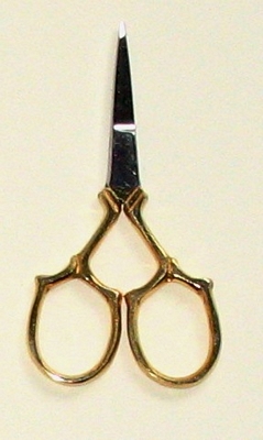 3 1/2" Embroidery Scissors ~ Gold Plated Handle