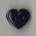 Heart Button - 7/16" x 3/8" dark navy