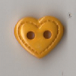 Heart Button - 7/16" x 3/8" yellow - Click Image to Close