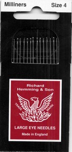 Richard Hemming & Sons Needles #4 Milliner