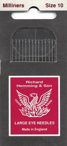 Richard Hemming & Sons Needles #10 Milliner