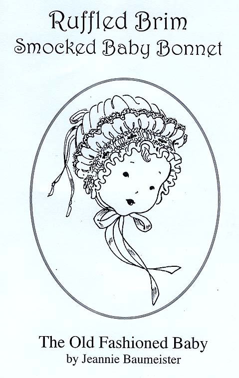 Ruffled Brim Smocked Baby Bonnet - by OFB